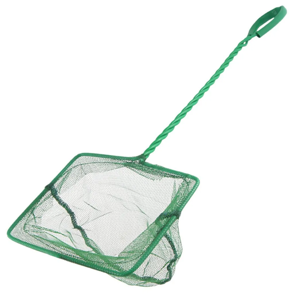 Accessories Fish Tank Fish Fishing Net Round Square Telescopic - Green