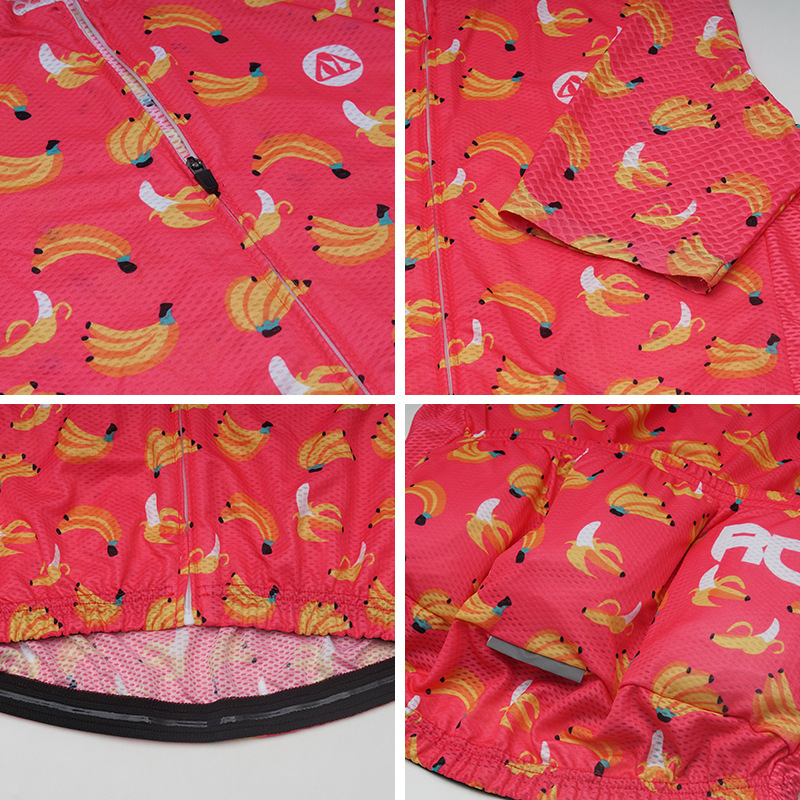 Cartoon Banana Jersey High Elasticity Soft Breathable Wicking Zipper Shirt