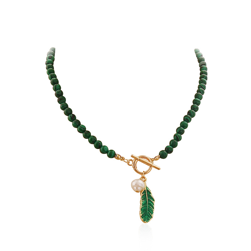 Personalized Retro Fashion Malachite Leaf Pearl Jewelry