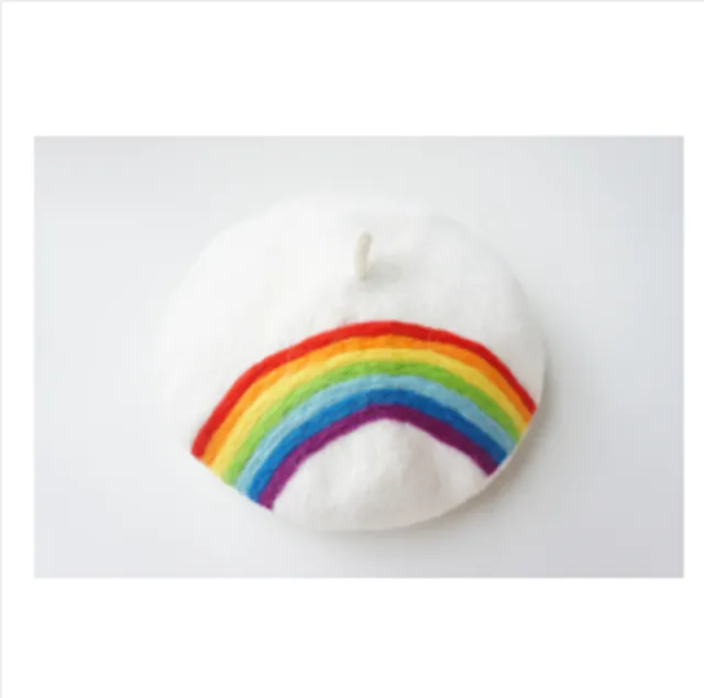 Hand made Wool Felt Retro Wild Cute Painter Hat White - Shop at LoveMi