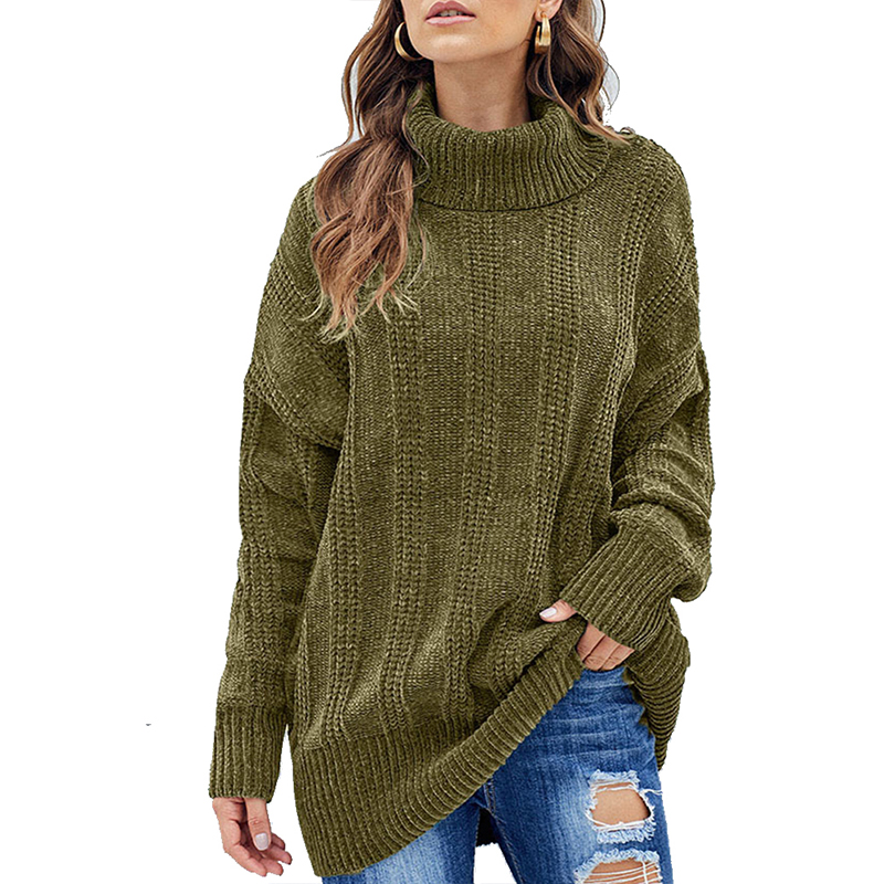 A Turtleneck Sweater With Long Sleeves For Women