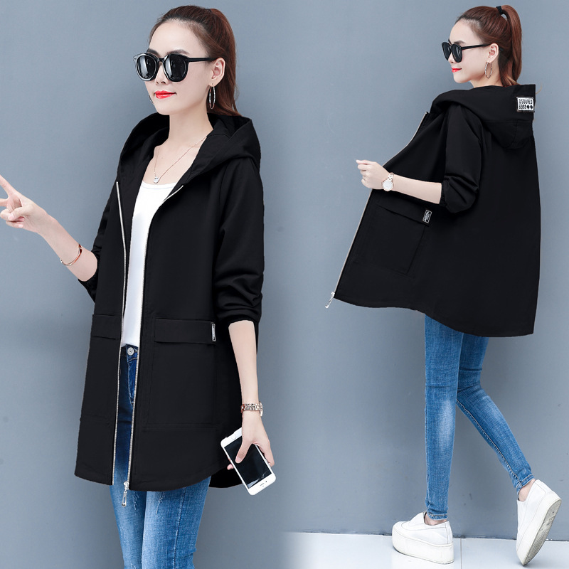 New Style Plus Fat Plus Size Women's Trench Coat Black - Shop at LoveMi