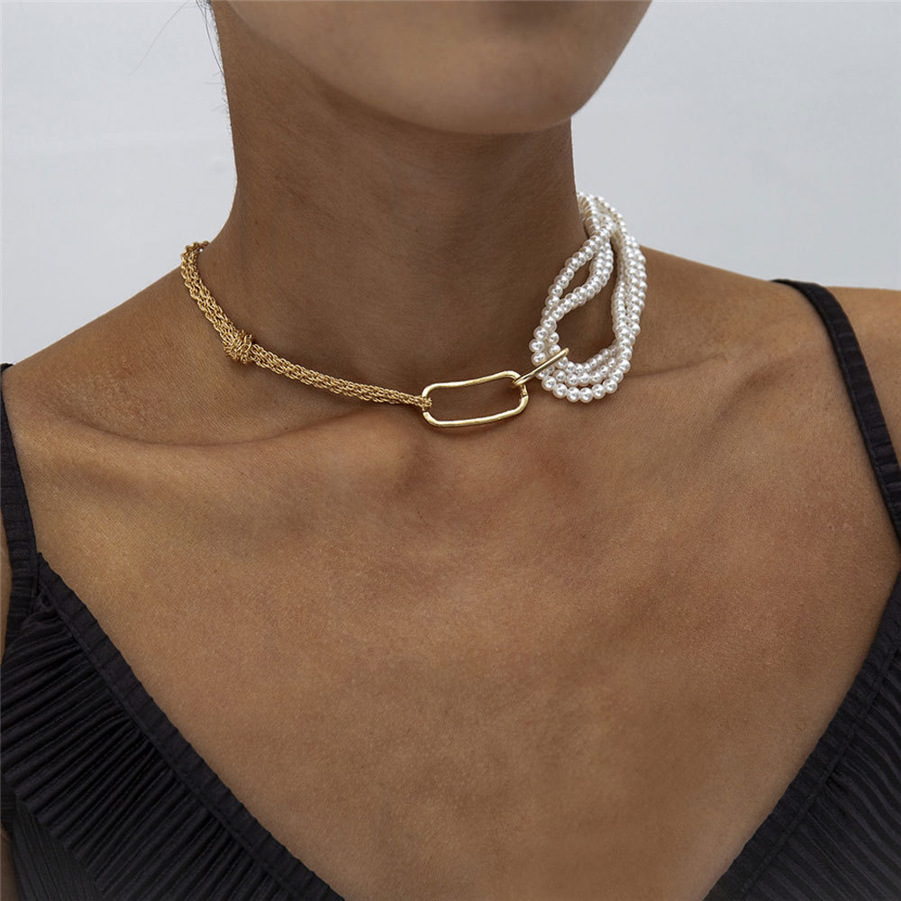 Vintage Baroque Pearl Short Layered Necklace