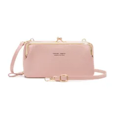 Korean Fashion Trend One Shoulder Small Square Bag - Pink - View 1