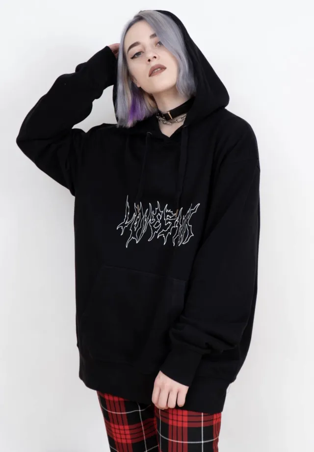 Loose Korean Version With Plush Overcoat And Hoodie Lady Black - Shop at LoveMi