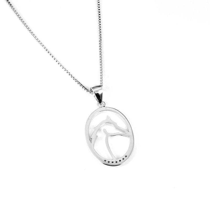 Horse Head Pendant Fashion Delicate Micro Inlaid Necklace
