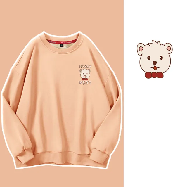 Women's Lamb Wool Plus Velvet Padded Sweater Light Orange - Shop at LoveMi