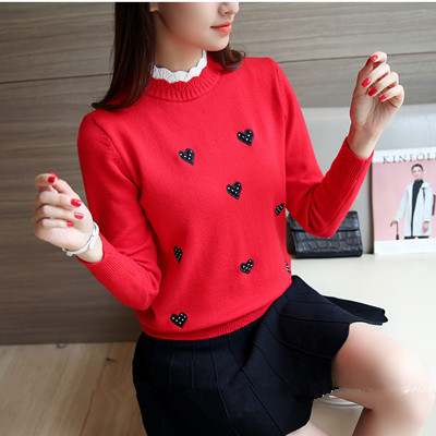 Ladies Sweater Loose And Versatile Knitted Base Shirt