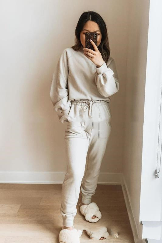 Casual Solid Color Comfortable Sweater Suit