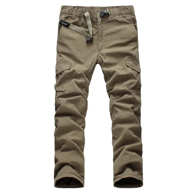 Winter Plush and Thickened Casual Pants Men's Loose and Multi Pocket