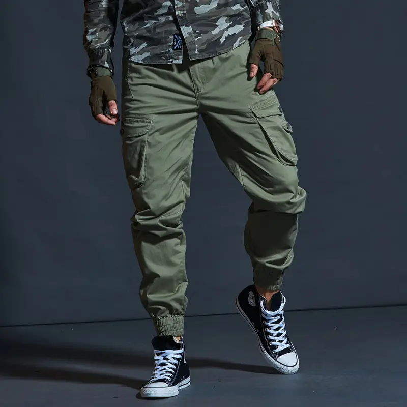 Multi Pocket Leggings Trendy Men's Slim Leggings Men's Casual Pants