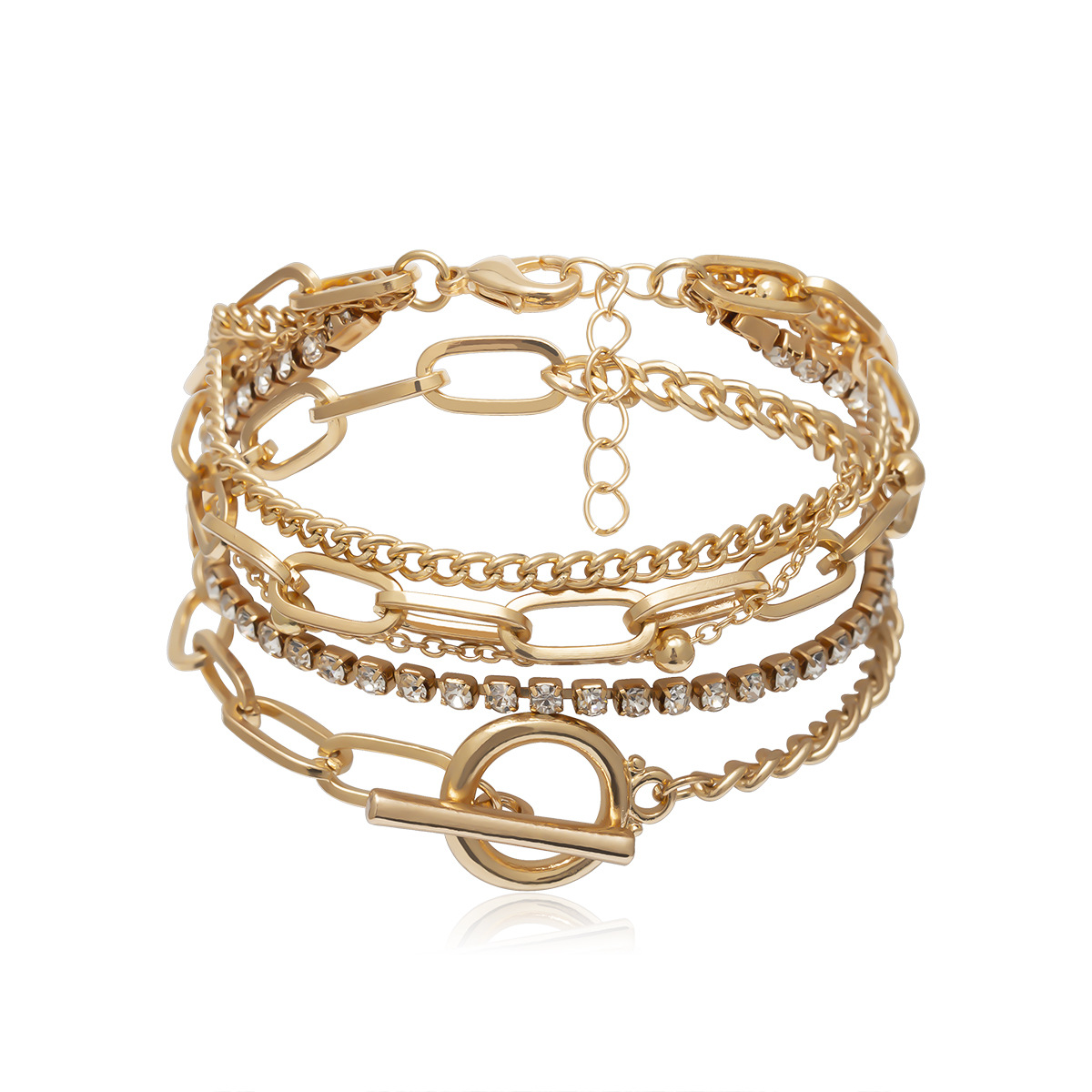 Retro Geometric Multilayer Combination Bracelet