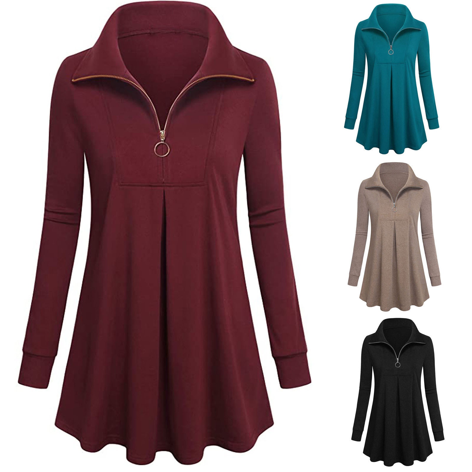 European and American Pullover Long Sleeve Bottom Coat Women's Long Sleeve