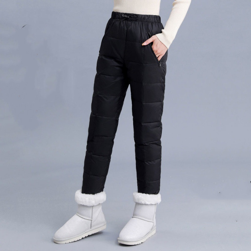 Women's Down Pants Wear New High Waisted White Duck Down
