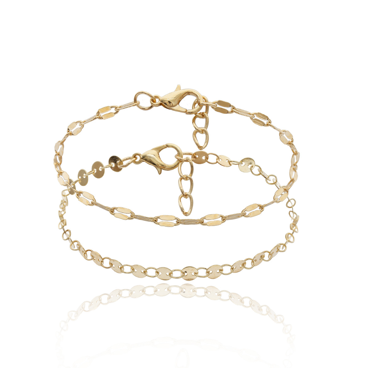 Geometric Chain Sequin Chain Combination Bracelet