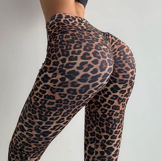 Fitness Pants Female Snakeskin Leopard Print High Waist Leggings Leopard - Shop at LoveMi