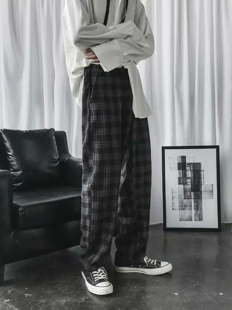 Dance Casual Pants Plaid Solid Color Students