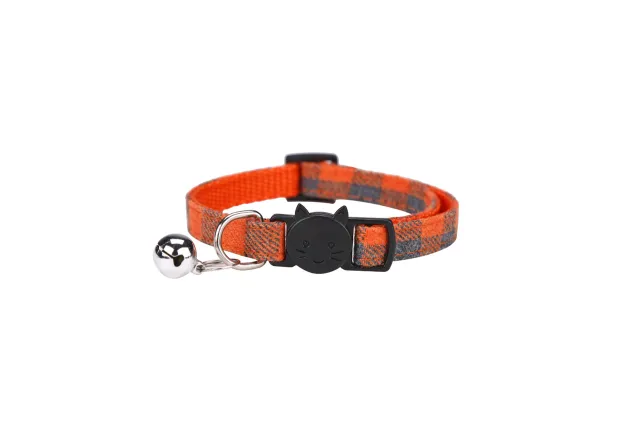 British Plaid Cat With Anti rust Bell Collar Orange - Shop at LoveMi