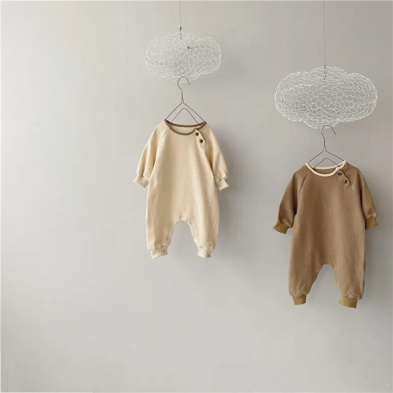 Comfortable and Simple Baby Long-sleeved One-piece