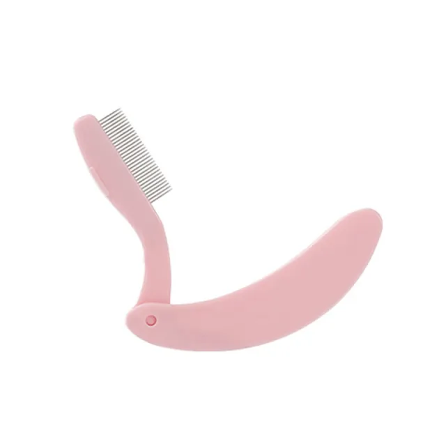 Mini Eyelash Comb Steel Needle Crescent Comb Pink - Shop at LoveMi
