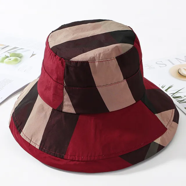 Large Eaves Sun Shade Simple And Fashionable Foldable Fisherman Hat Wine Red - Shop at LoveMi