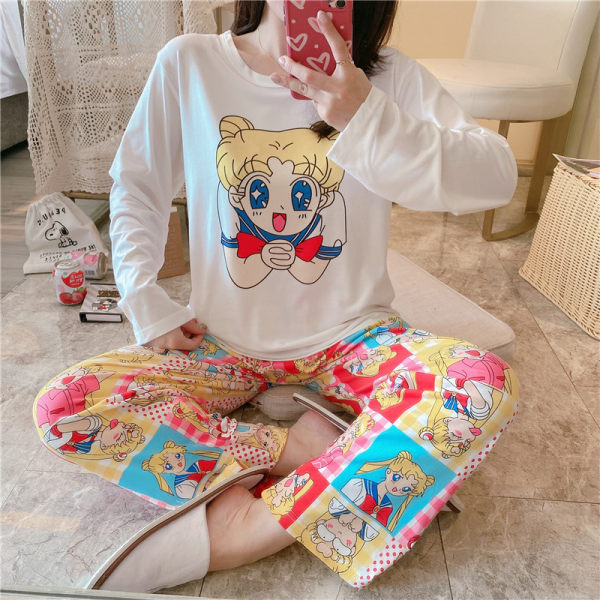 Two Piece Cartoon Cute Casual Home Wear