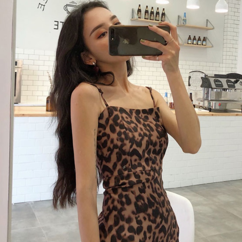 A-Line Skirt Temperament Leopard Print Fashion Strap — view 4