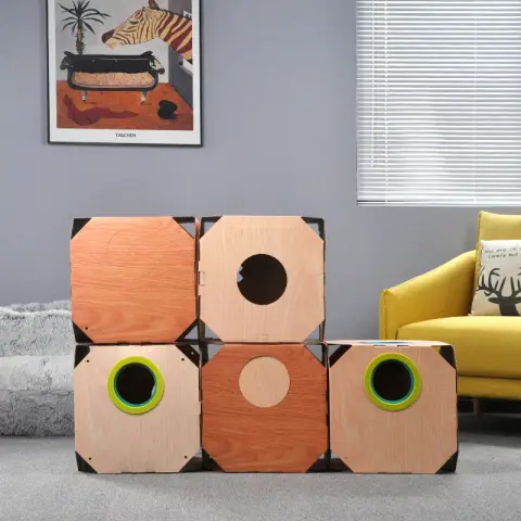 DIY Multipurpose Cat Hiding Box Toys with Cardboard Hair