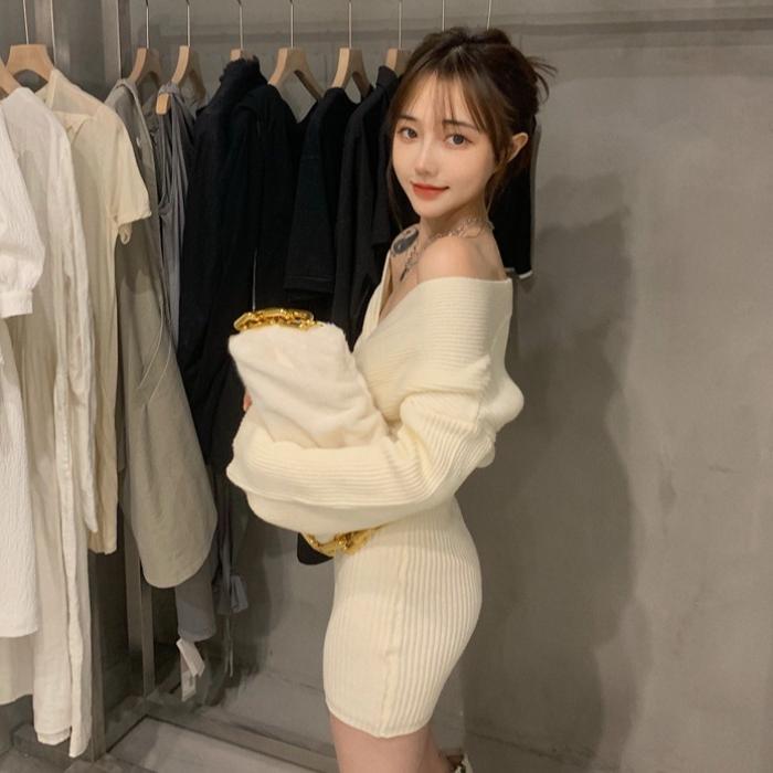 High Quality Long Sleeve Pullover Knitted Skirt