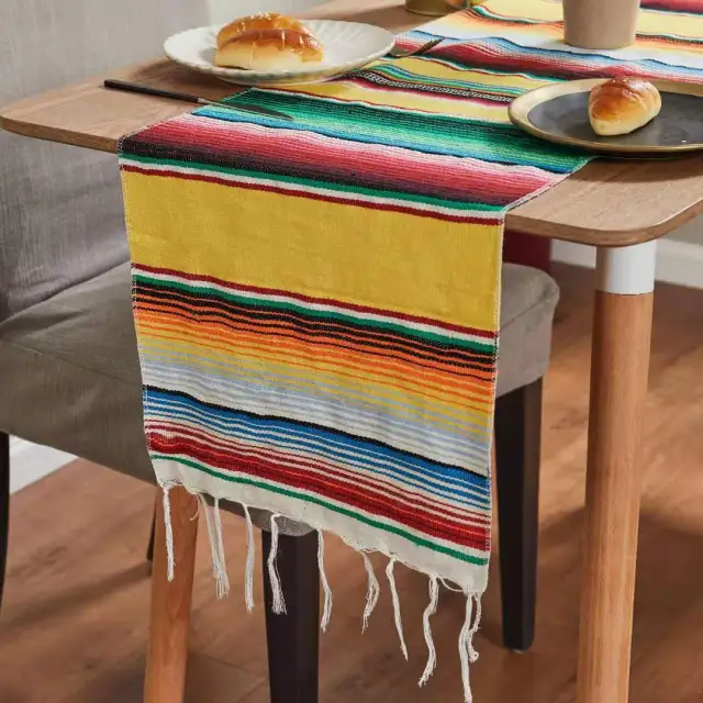 Flag Woven Tablecloth Tassel Blanket Beach Blanket Beach Mat Yellow - Shop at LoveMi