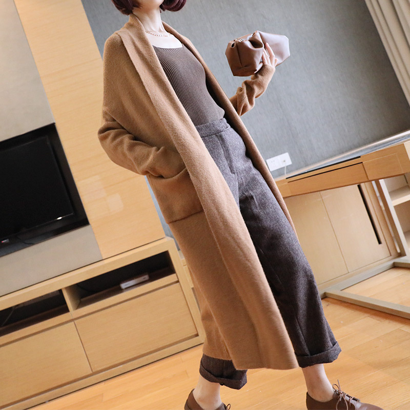 Mid-Length Sweater Knitted Cardigan Jacket For Women