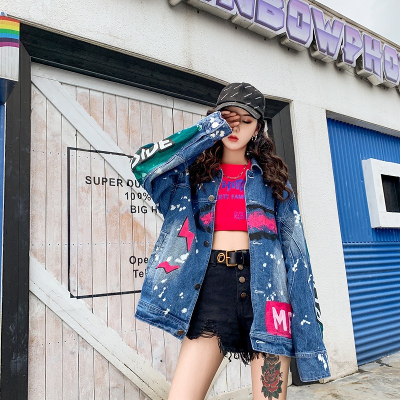 Denim Jacket Female Personality Trend Loose Casual All-match Strange Taste Girl Trend