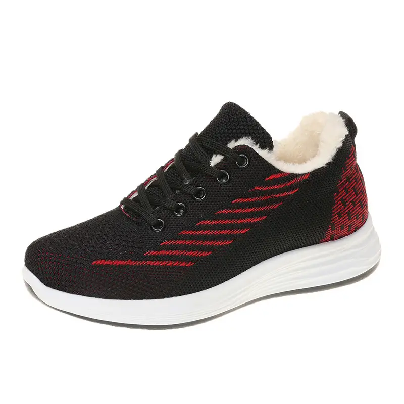 Winter Warm Cotton Boots Soft Bottom And Velvet Cotton Shoes Flat Bottom Leisure