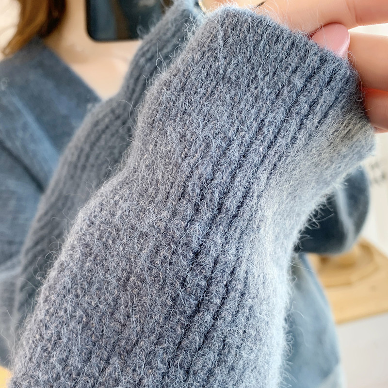 Lazy Style Solid Color Sweater Cardigan Women Jacket