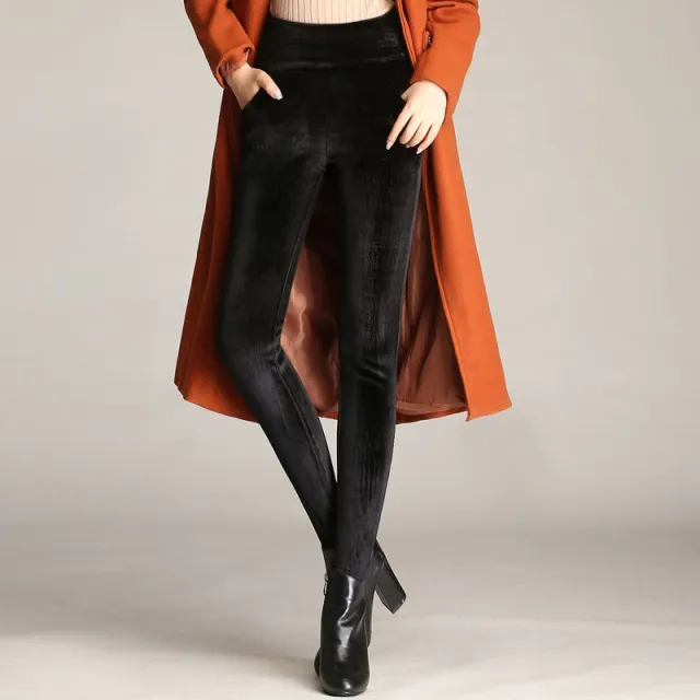 High Waisted Velvet Pants, Leggings And Velvet Leggings Black - Shop at LoveMi