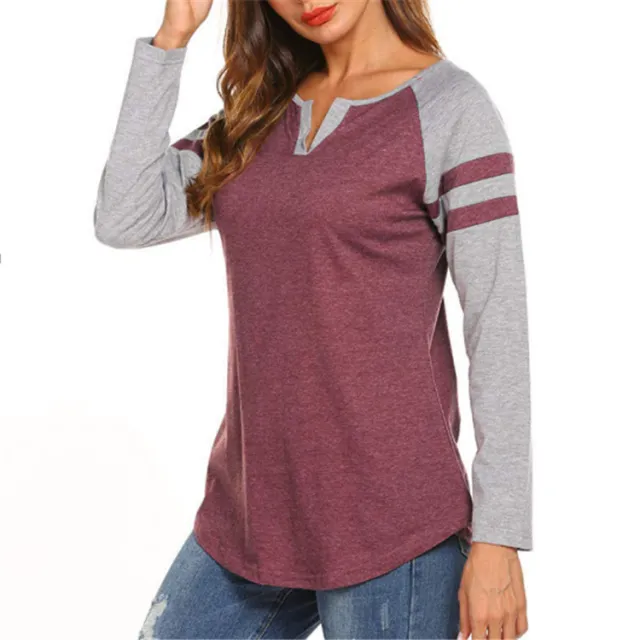 Multicolor Striped Stitching Long Sleeve T shirt Brown - Shop at LoveMi