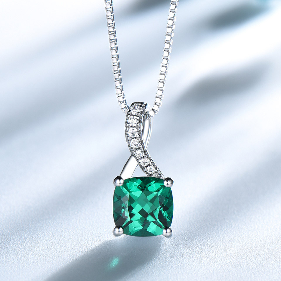 Three-Piece Emerald Ladies Pendant Earrings Ring Set