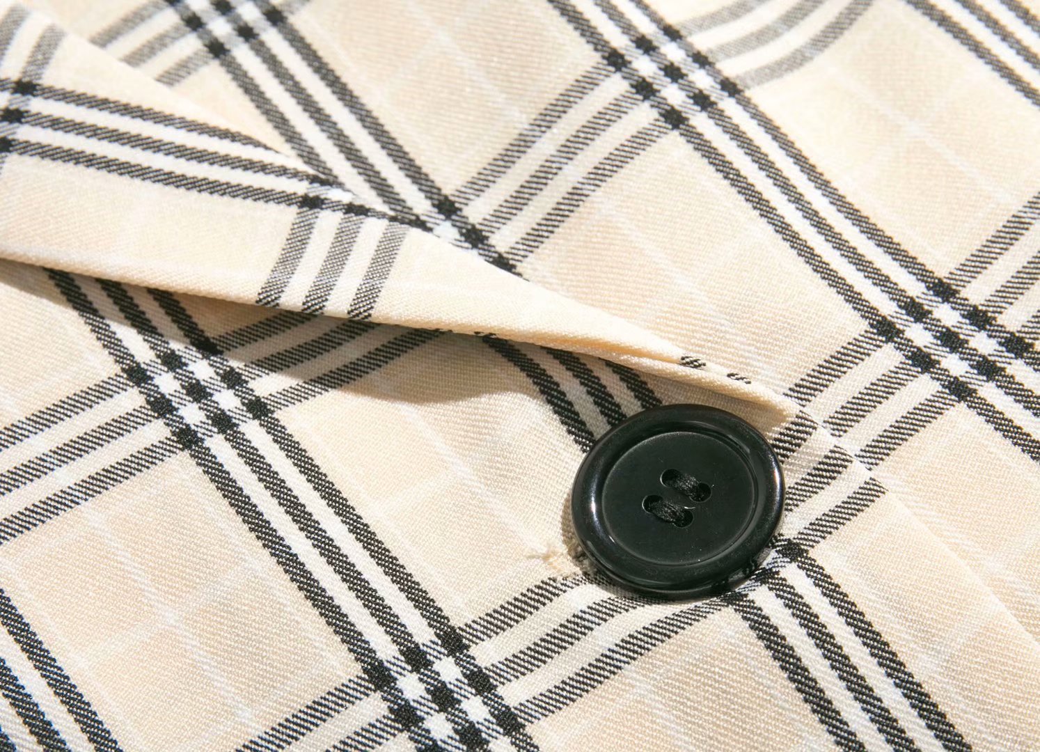 Women's High Waist Plaid Business Suit Coat