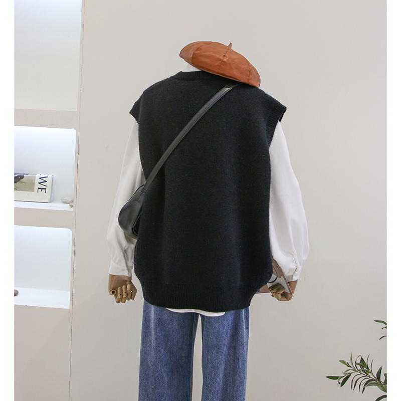 V-Neck Waistcoat, Women's Sleeveless Vest, Loose Waistcoat