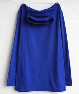 New Large Size High Neck Round Neck T shirt Women Blue - Shop at LoveMi