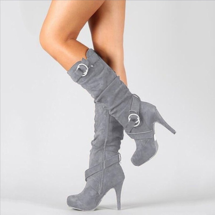 Women's Shoes In Europe And America Boots Grey - Shop at LoveMi