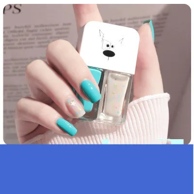 Two In One Nail Polish Set Creative Baking Free Quick Drying Long Lasting No Fade Frosted Double Colored Nail Manicure Oil 6Style - Shop at LoveMi