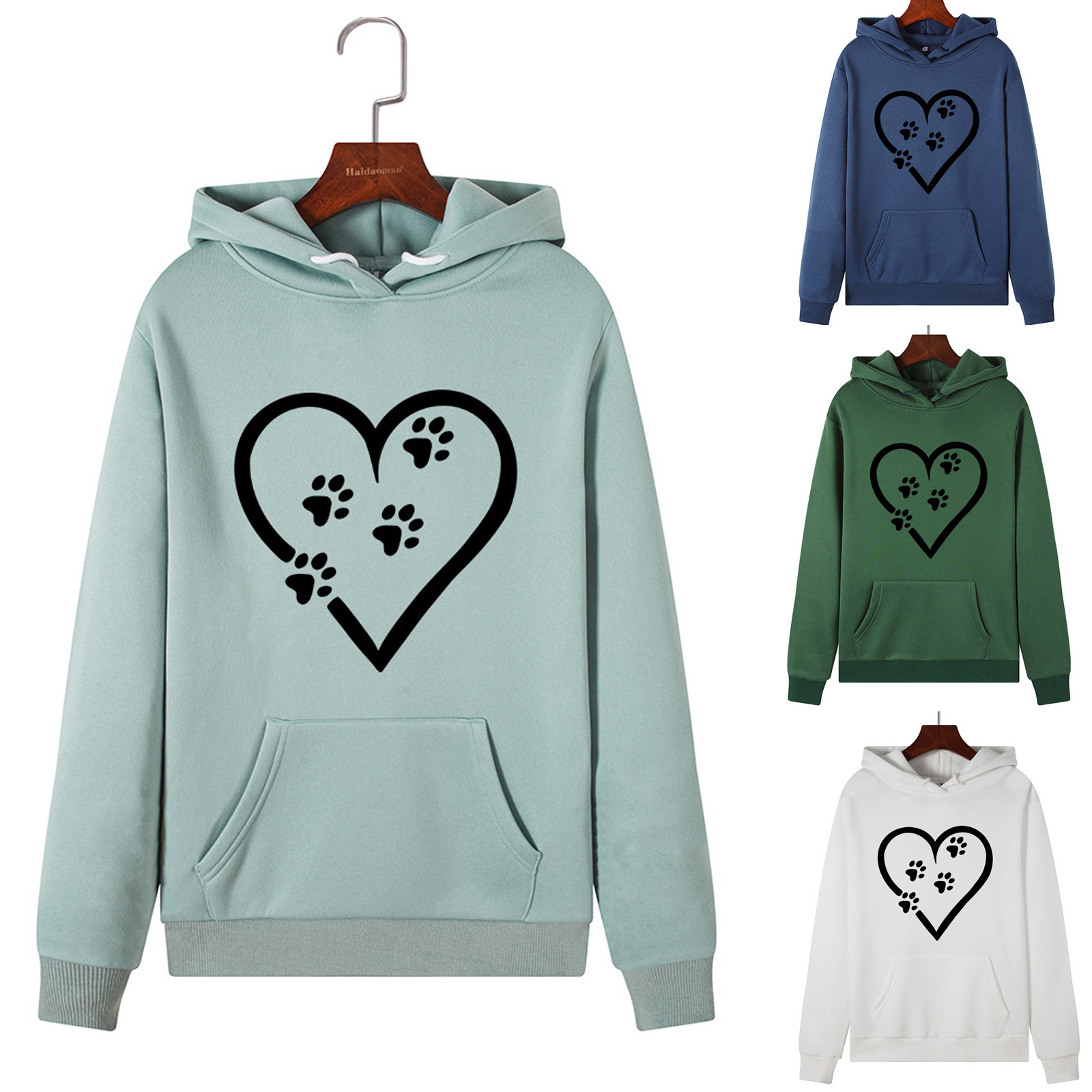 Women's Loose, Plush Hoodie With Long Sleeves