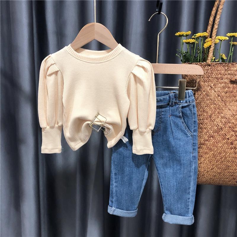 Baby Girl Puff Sleeve Long Sleeve Top Bottoming Shirt