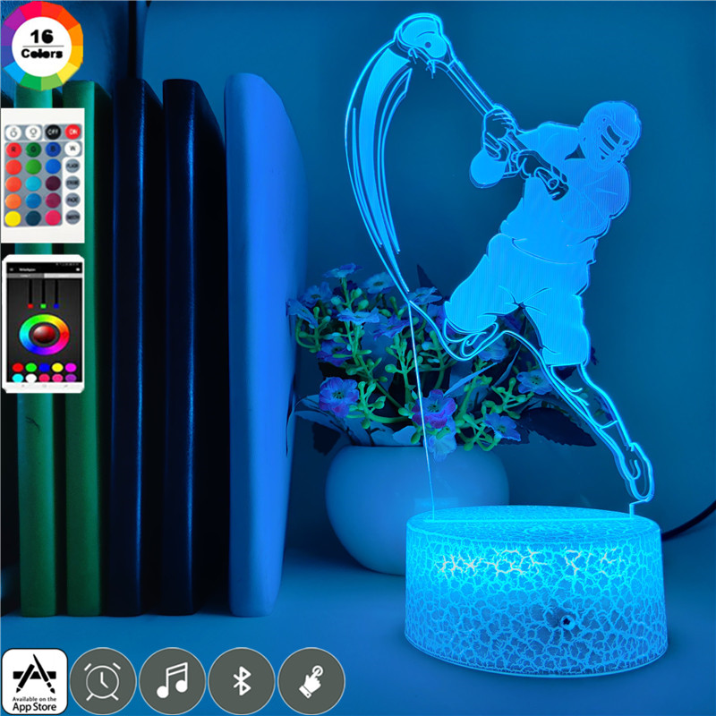 Hockey Sports Creative Color Gradient 3D Small Night Light