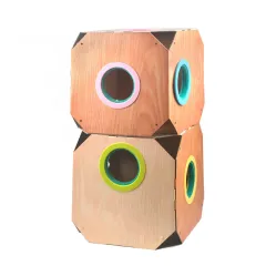 DIY Multipurpose Cat Hiding Box Toys with Cardboard Hair Removal - View 1