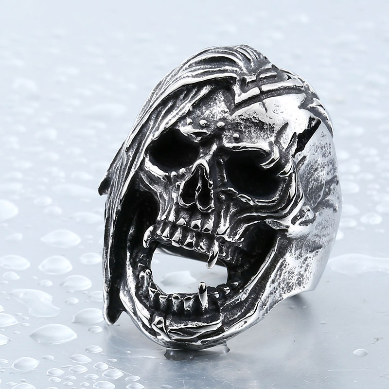 Titanium Steel Punk Skull Ring Overbearing Man Personality