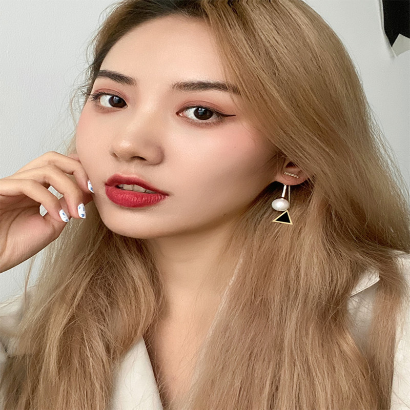 Sterling Silver Pearl Earrings Female Korean Temperament
