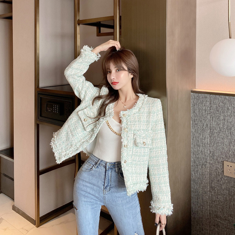 Sweet Tweed Short Jacket Casual All-Match Jacket
