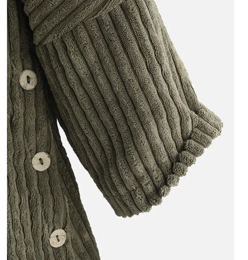 New Style Loose Plus Size Retro Corduroy Coat